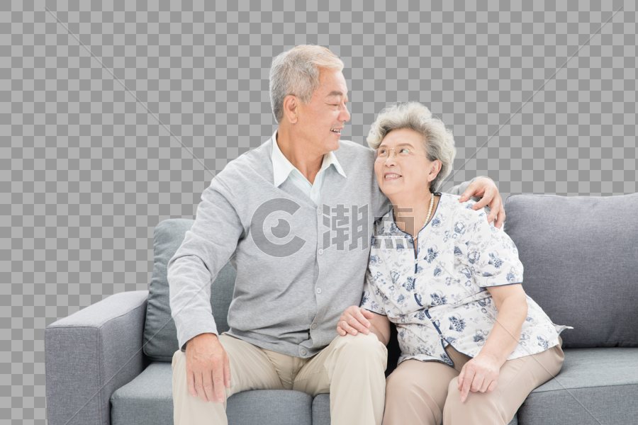 老年夫妇居家形象图片素材免费下载