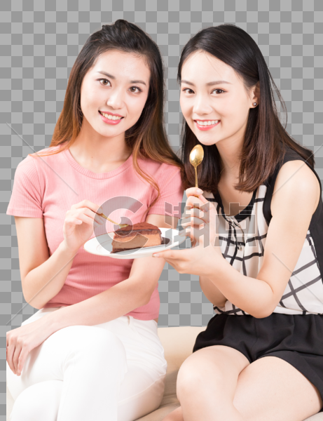 女性吃甜品图片素材免费下载