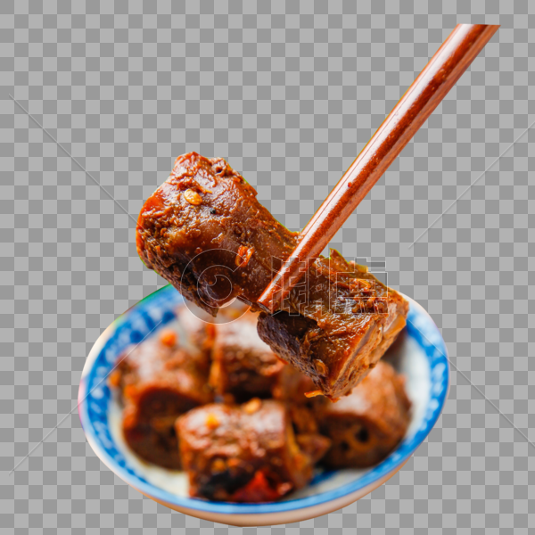 筷子夹着的麻辣鸭脖图片素材免费下载