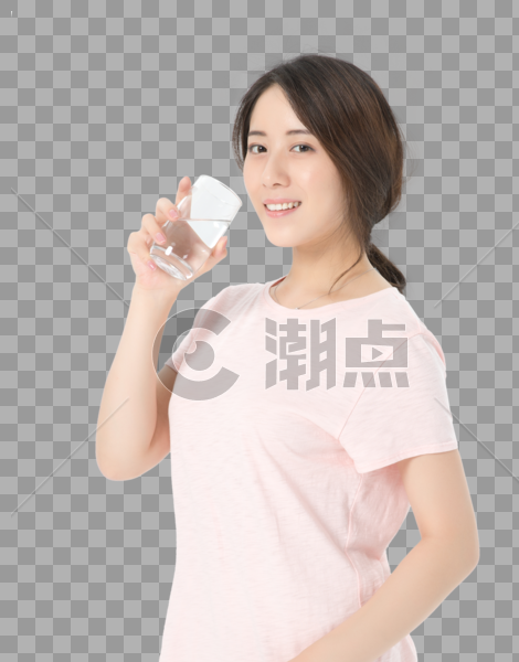 居家女性喝水健康图片素材免费下载