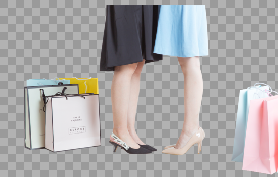 购物袋与女性的腿图片素材免费下载
