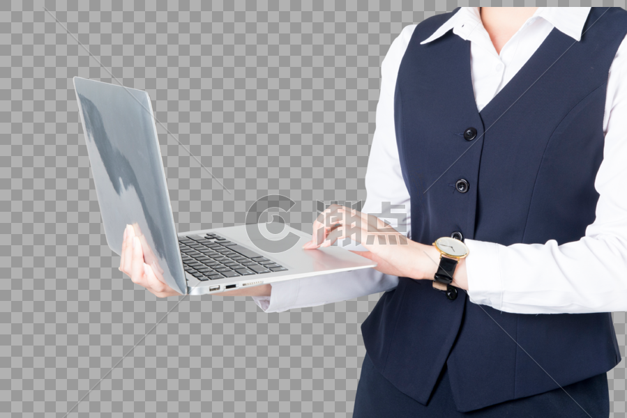 电脑办公的商务女性手部特写图片素材免费下载