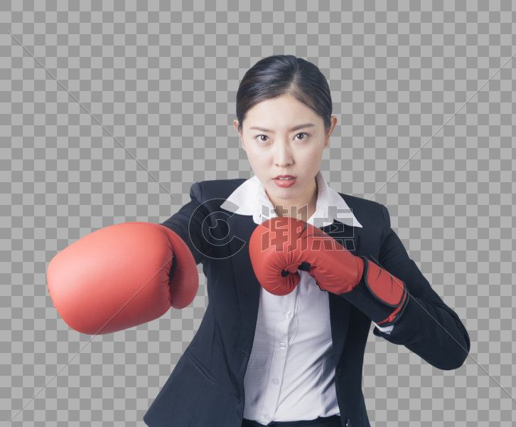打拳击的职场女性图片素材免费下载
