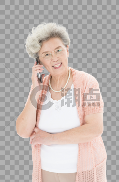 老年奶奶打电话图片素材免费下载