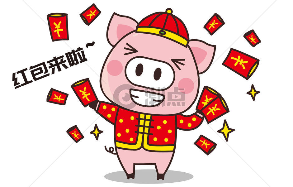 猪小胖卡通形象红包配图图片素材免费下载