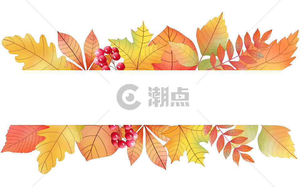 秋天水彩枫叶装饰框图片素材免费下载
