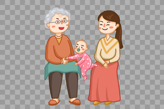 奶奶抱孩子图片素材免费下载