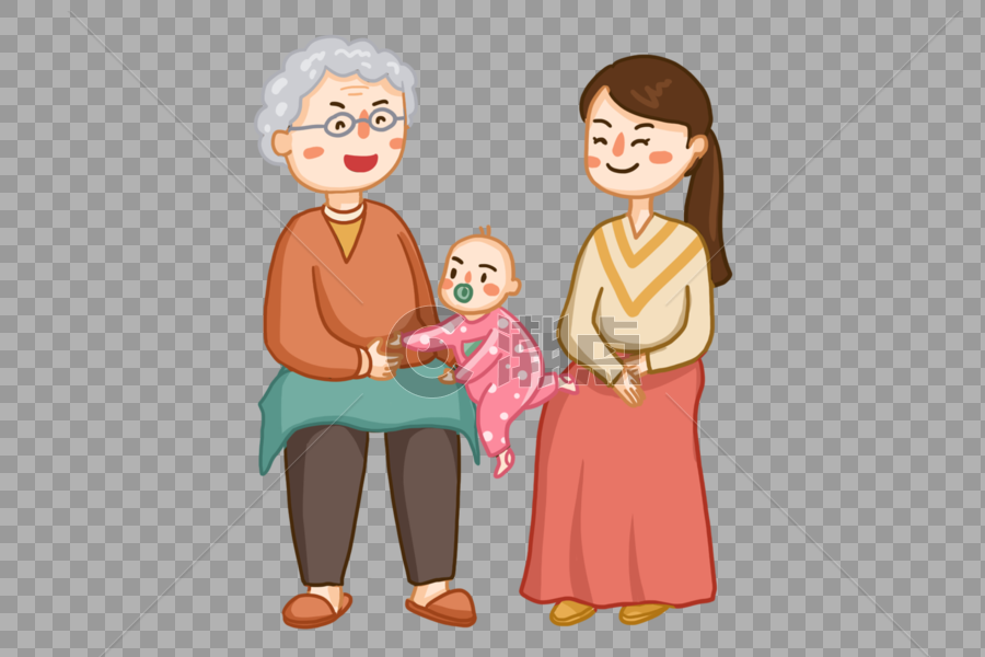 奶奶抱孩子图片素材免费下载