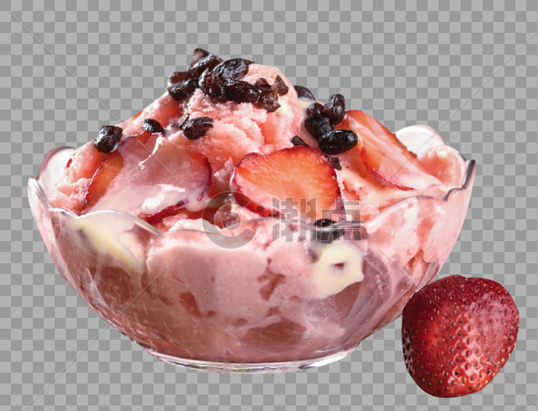 一碗清爽的水果冰沙图图片素材免费下载