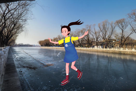 滑冰女孩图片素材免费下载