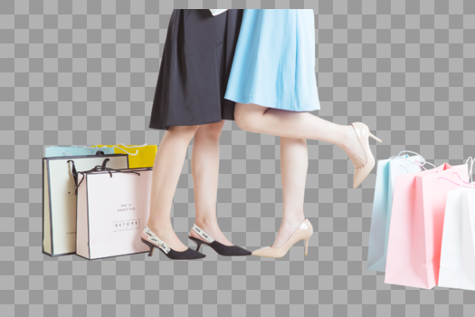 购物袋与女性的腿图片素材免费下载