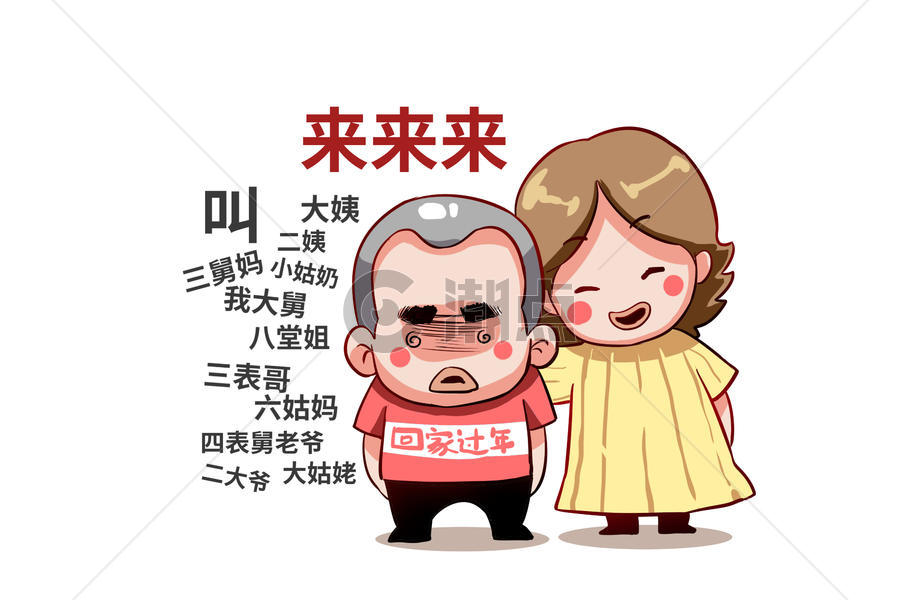 乐福小子卡通形象叫亲戚配图图片素材免费下载
