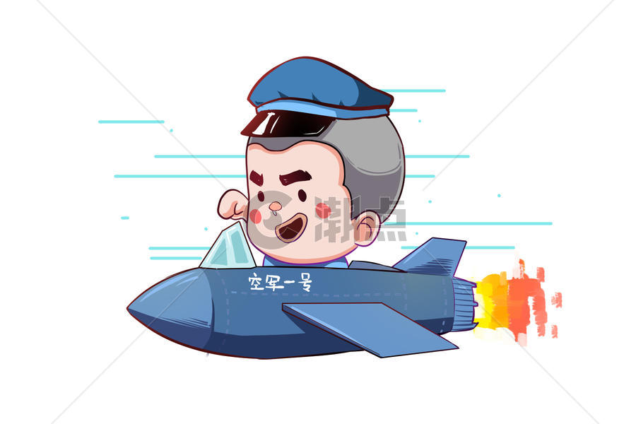 乐福小子卡通形象空军配图图片素材免费下载