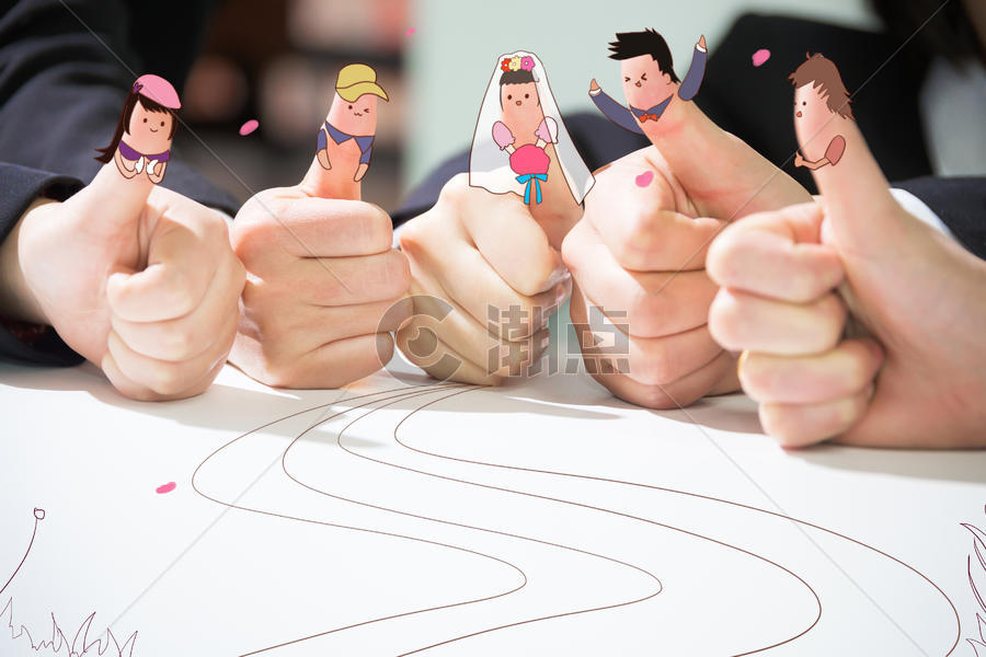 创意卡通手指婚礼图片素材免费下载