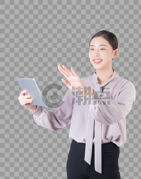 休闲商务女性用平板电脑图片素材免费下载