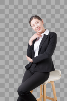 坐凳子上的商务女性图片素材免费下载