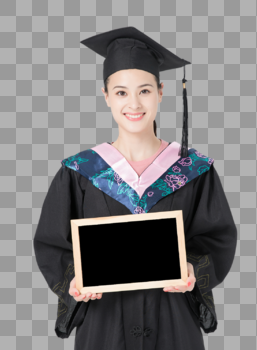 女性毕业生人像手持黑板图片素材免费下载