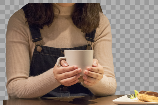 喝咖啡的女孩图片素材免费下载