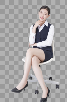 商务女性坐在椅子上图片素材免费下载