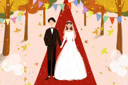 婚礼插画图片素材免费下载