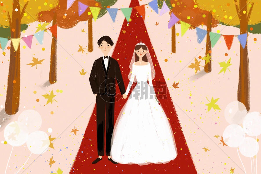 婚礼插画图片素材免费下载