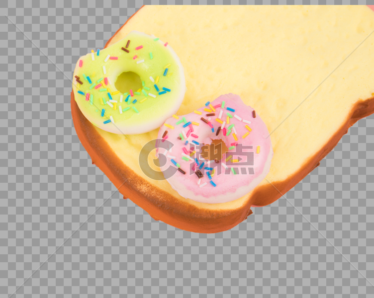 面包片上的甜甜圈图片素材免费下载