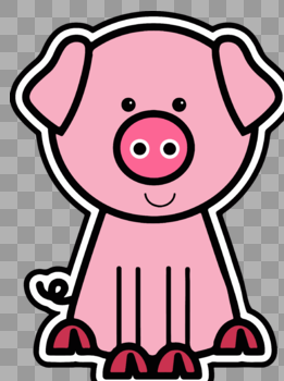 粉色新年猪形象图片素材免费下载