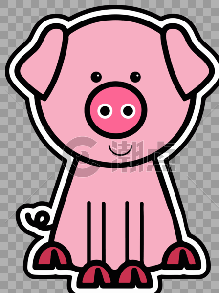 粉色新年猪形象图片素材免费下载