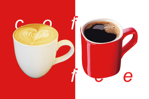 红白两杯咖啡图片素材免费下载