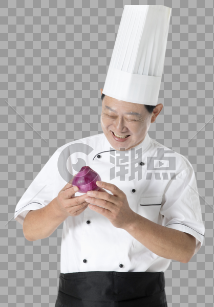 厨师拿洋葱图片素材免费下载