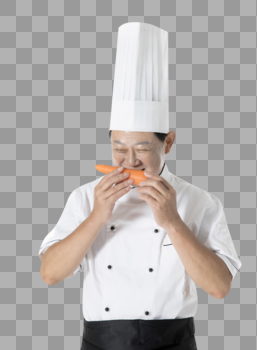 厨师拿胡萝卜图片素材免费下载