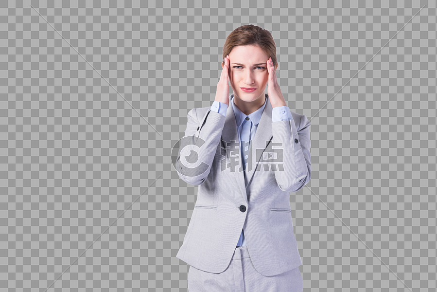 国外商务女性头痛图片素材免费下载