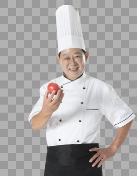 厨师拿西红柿图片素材免费下载