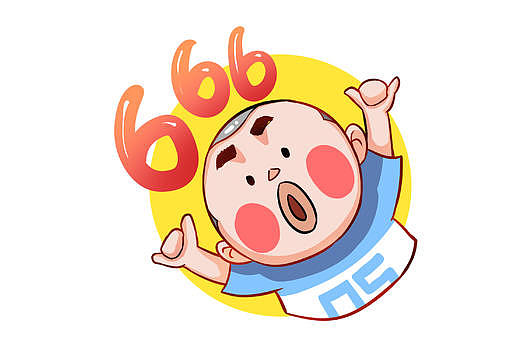 乐福小子卡通形象666配图图片素材免费下载