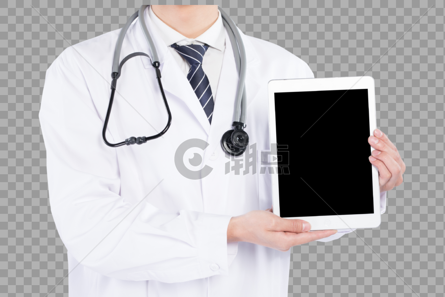 手持平板电脑的男性医生图片素材免费下载