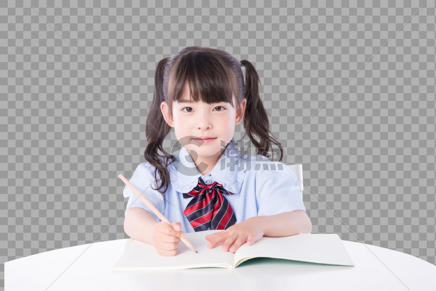 小女孩儿童课桌上学习教育图片素材免费下载