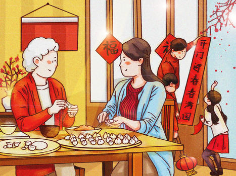 春节包饺子图片素材免费下载