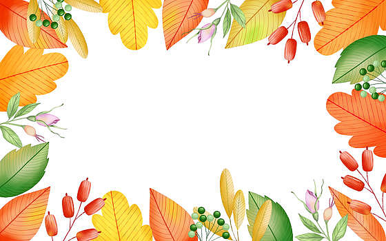 秋天手绘水彩枫叶背景图片素材免费下载