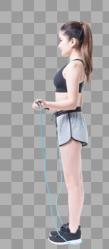 女性运动健身跳绳图片素材免费下载