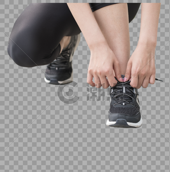 运动健身女性系鞋带图片素材免费下载