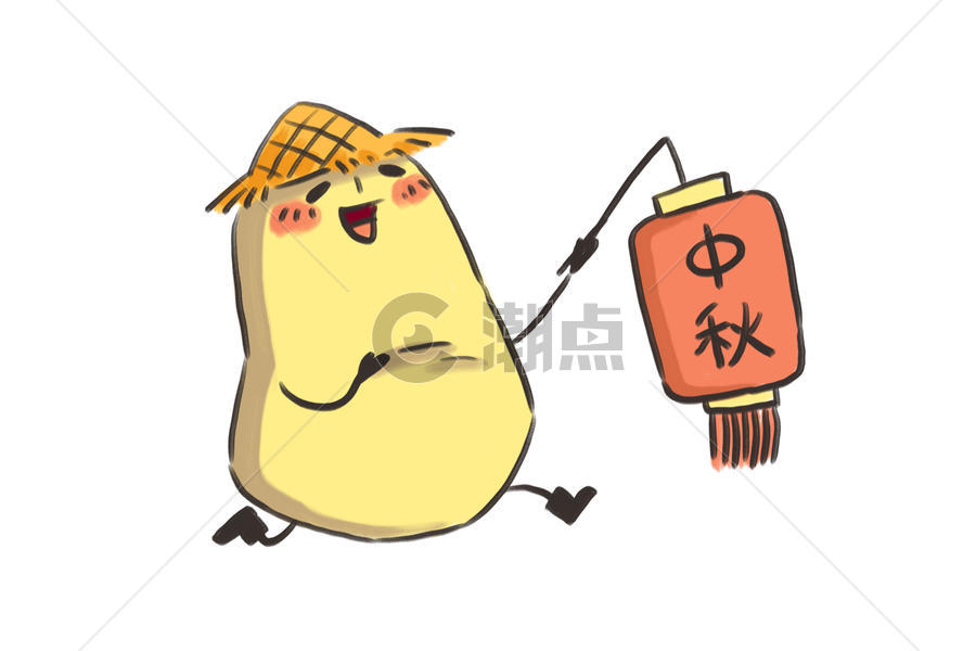 小土豆卡通形象中秋配图图片素材免费下载