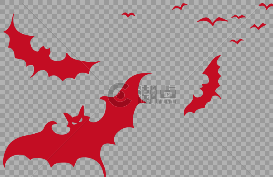 红色万圣节蝙蝠图片素材免费下载