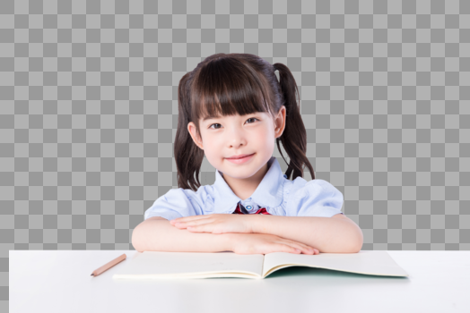 小女孩儿童课桌上学习教育图片素材免费下载