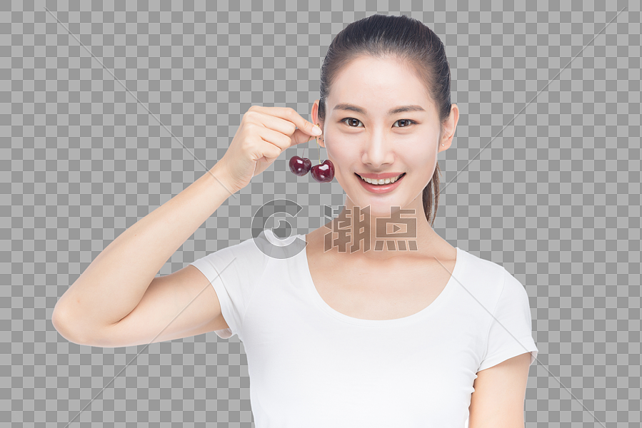 美女吃樱桃设计元素1654*1103图片素材免费下载-编号183506-潮点视频