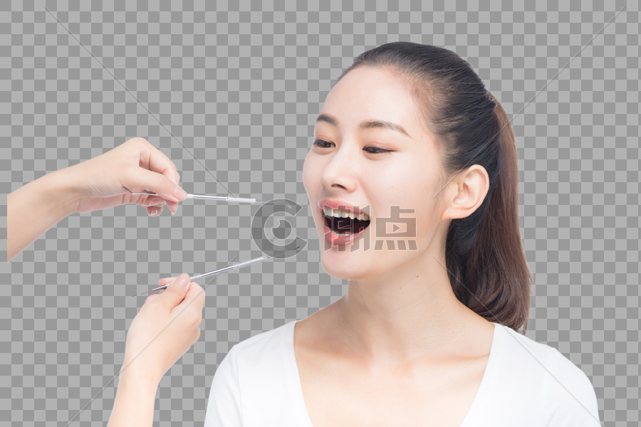 美女检查牙齿口腔图片素材免费下载
