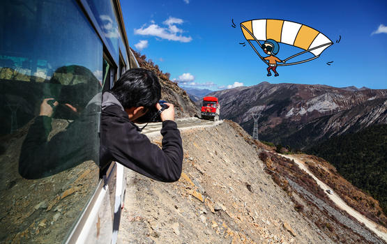 跳降落伞创意摄影插画图片素材免费下载