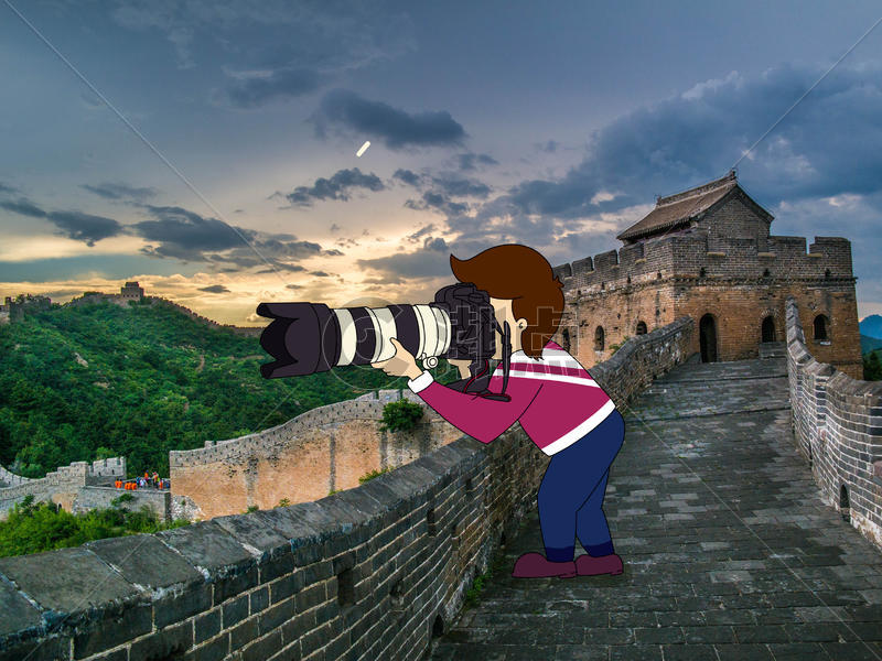 长城旅游创意摄影插画图片素材免费下载