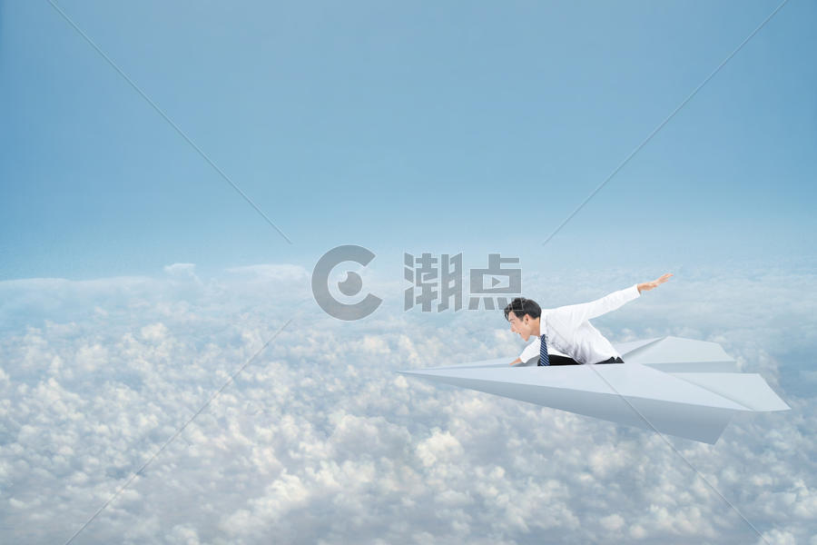 商人在纸飞机上图片素材免费下载