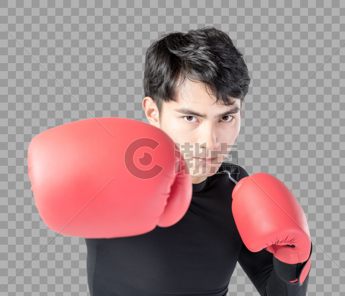 运动男性人像拳击手套图片素材免费下载