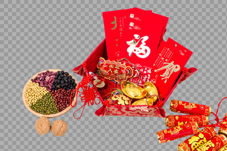 中国春节手工饰品排列图片素材免费下载